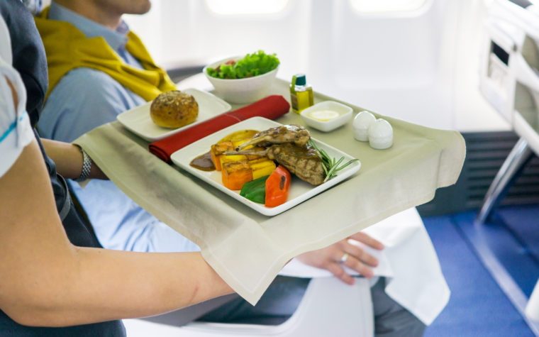 Food service onboard an airplane