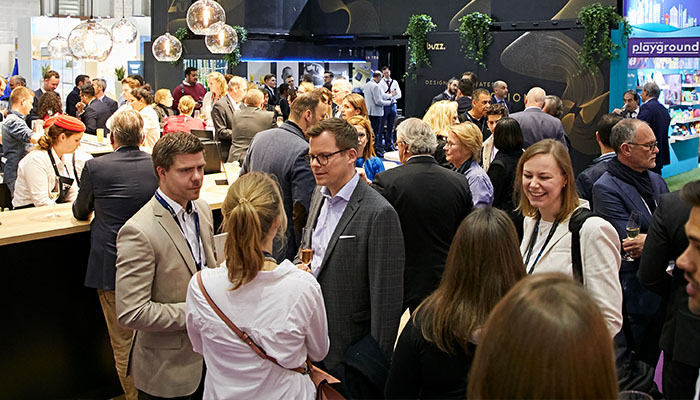 Groups of people talk at WTCE