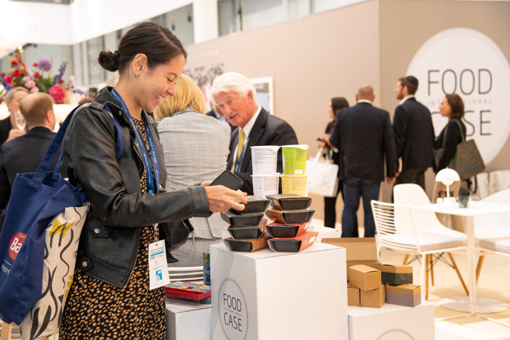 woman at wtce packaged food stand