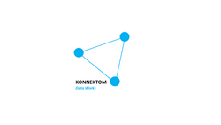 Konnektom Data Works logo blue triangle