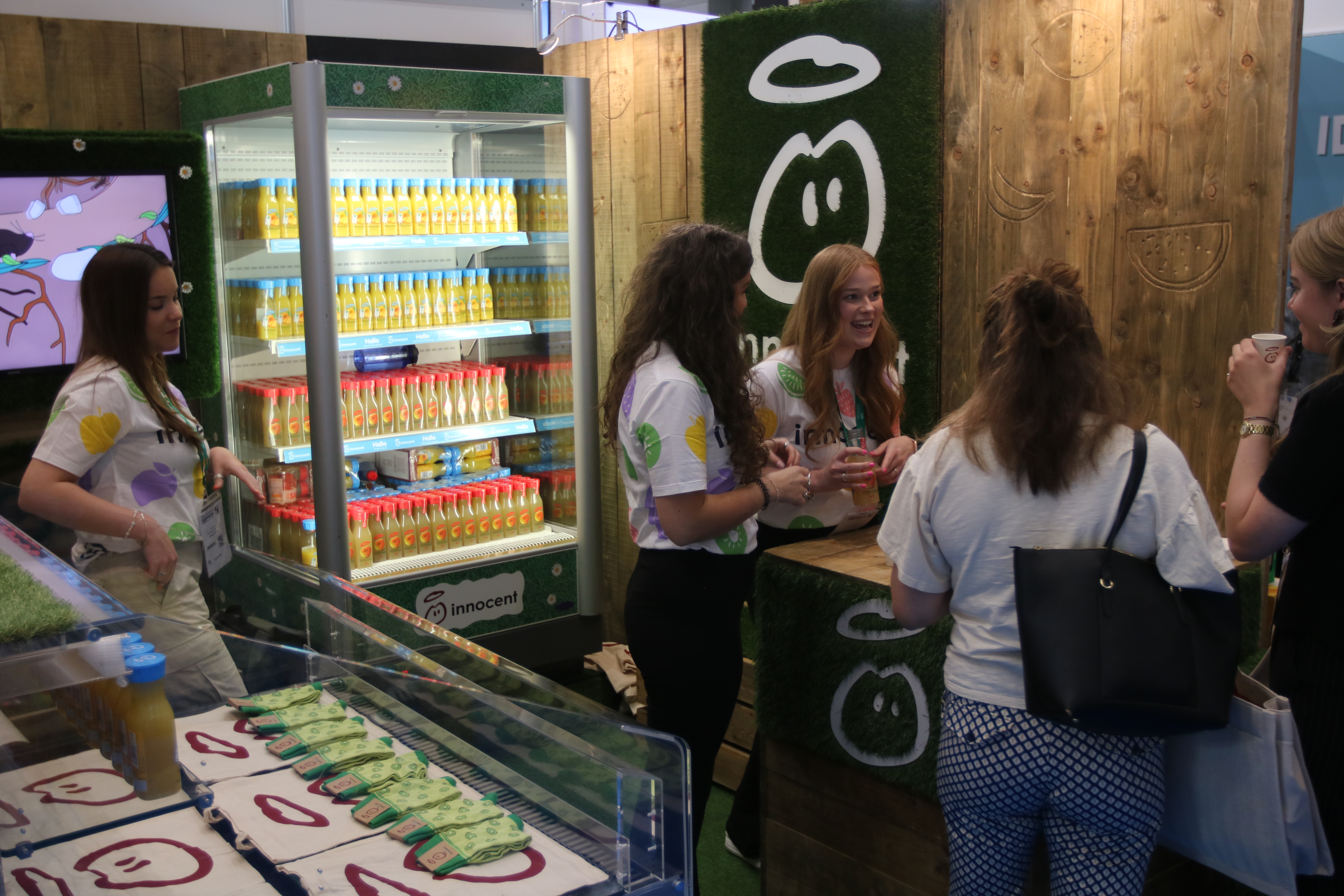 innocent drinks stand and staff at wtce