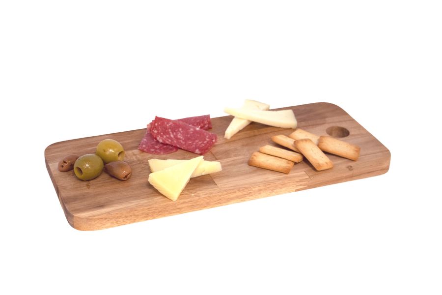 wooden tray with halal tapas food products