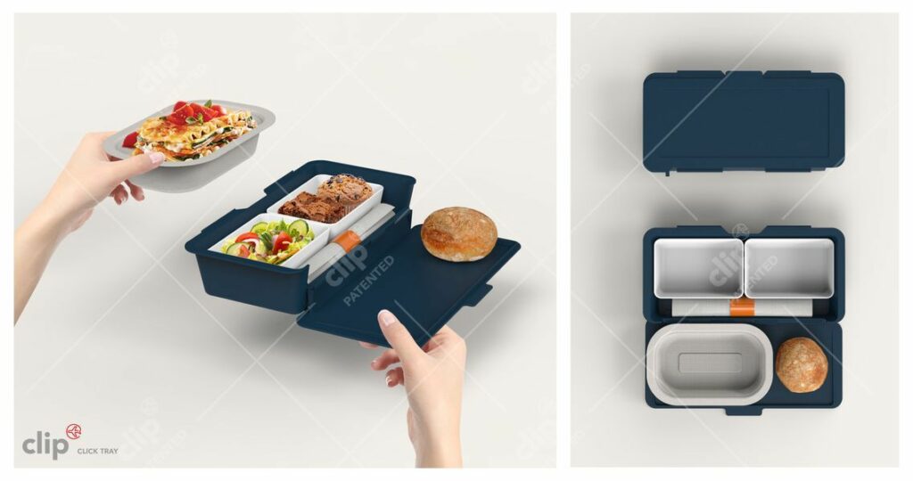 click tray by clip ltd patented design being held by hands
