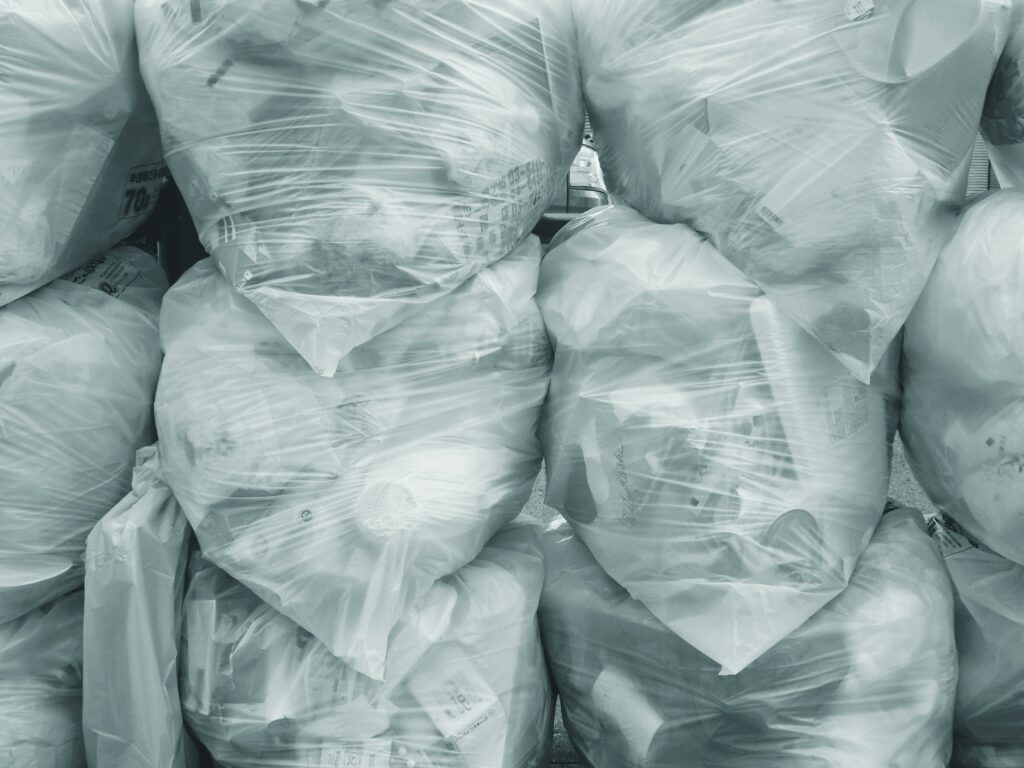 waste bags of rubbish